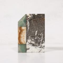 Pair of Art Deco Geometric Exotic Marble Onyx Bookends - 4265615