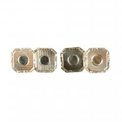 Pair of Art Deco Gold Cufflinks with Engine Turned Design - 1618077