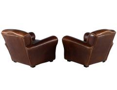 Pair of Art Deco Leather Club Chairs - 3065504