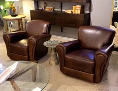 Pair of Art Deco Leather Club Chairs - 3065509