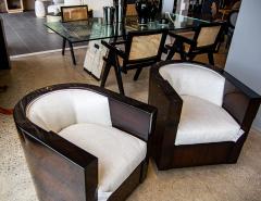 Pair of Art Deco Leather Lounge Chairs Circa 1940 s - 3314961