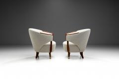 Pair of Art Deco Lounge Chairs with Brass Feet Scandinavia circa 1940s  - 3931797