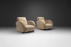 Pair of Art Deco Low Armchairs Europe First half of the 20th Century - 4603795