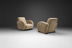 Pair of Art Deco Low Armchairs Europe First half of the 20th Century - 4603927