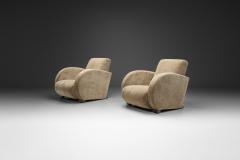 Pair of Art Deco Low Armchairs Europe First half of the 20th Century - 4603929