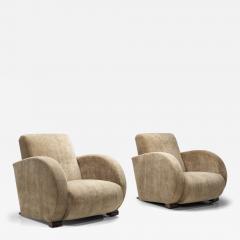 Pair of Art Deco Low Armchairs Europe First half of the 20th Century - 4623878