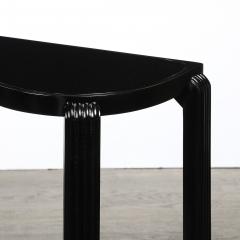 Pair of Art Deco Machine Age Black Lacquer Side Tables with Inset Vitrolite Tops - 4566663