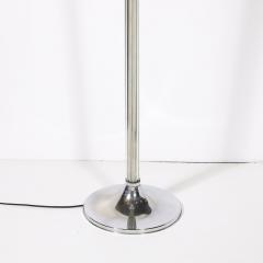 Pair of Art Deco Machine Age Chrome and Glass Rod Torchieres - 4304316