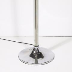 Pair of Art Deco Machine Age Chrome and Glass Rod Torchieres - 4304329