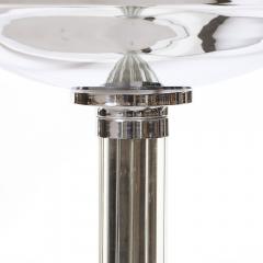 Pair of Art Deco Machine Age Chrome and Glass Rod Torchieres - 4304330
