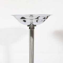 Pair of Art Deco Machine Age Chrome and Glass Rod Torchieres - 4304333