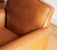 Pair of Art Deco Moustache Leather Club Chairs - 4616947