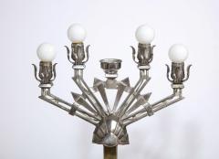 Pair of Art Deco Nickel Plated Floor Lamps - 2238349