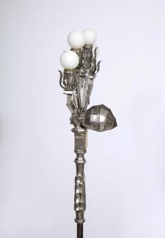 Pair of Art Deco Nickel Plated Floor Lamps - 2238352