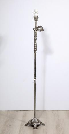 Pair of Art Deco Nickel Plated Floor Lamps - 2238353