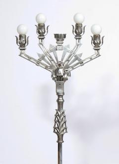 Pair of Art Deco Nickel Plated Floor Lamps - 2238354