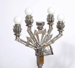 Pair of Art Deco Nickel Plated Floor Lamps - 2238357