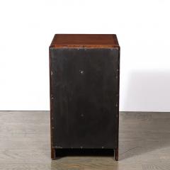 Pair of Art Deco Nightstands in Book Matched Walnut with Black Lacquer Accents - 4465704