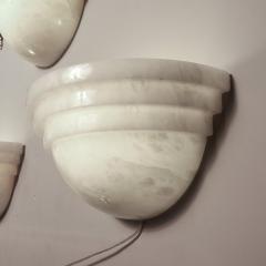 Pair of Art Deco Skyscraper Style Alabaster Sconces - 3703650