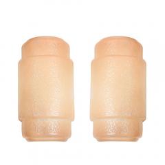 Pair of Art Deco Skyscraper Style Bakelite Sconces with Textured Design - 3802137