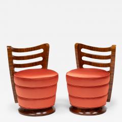 Pair of Art Deco Slipper Chairs with Macassar Ebony Veneer - 4196630