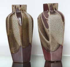 Pair of Art Deco Snakeskin Glaze Vases by Jean Pointu - 811774