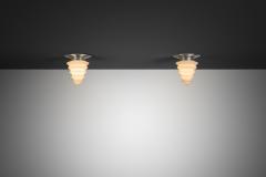 Pair of Art Deco Style Crystal Ceiling Lights by GISO The Netherlands 1960s - 4647345