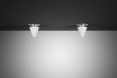 Pair of Art Deco Style Crystal Ceiling Lights by GISO The Netherlands 1960s - 4647437