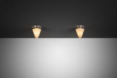 Pair of Art Deco Style Crystal Ceiling Lights by GISO The Netherlands 1960s - 4647438