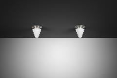 Pair of Art Deco Style Crystal Ceiling Lights by GISO The Netherlands 1960s - 4647439