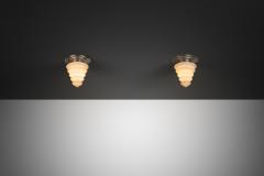 Pair of Art Deco Style Crystal Ceiling Lights by GISO The Netherlands 1960s - 4647440