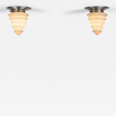 Pair of Art Deco Style Crystal Ceiling Lights by GISO The Netherlands 1960s - 4691951