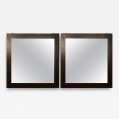 Pair of Art Deco Style Faux Macassar Square Console or Wall Mirrors - 2975103