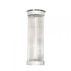 Pair of Art Deco Style Glass Rod Sconces in Chrome Fittings - 4514306