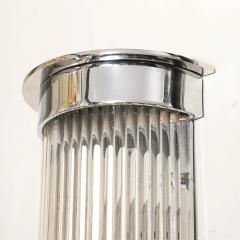 Pair of Art Deco Style Glass Rod Sconces in Chrome Fittings - 4514307