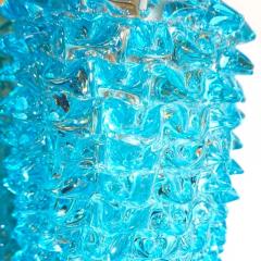 Pair of Art Deco Style Italian Aquamarine Murano Glass Centerpiece Vases - 4552958