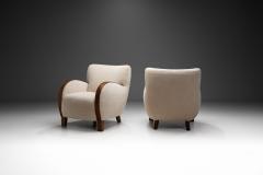 Pair of Art Deco Upholstered Lounge Chairs Europe 1930s - 3711713