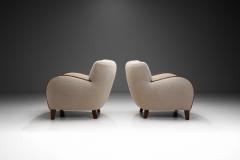 Pair of Art Deco Upholstered Lounge Chairs Europe 1930s - 3711715