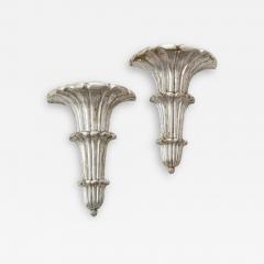 Pair of Art Deco Venetian Carved Silver Leafed Wall Brackets - 1216074