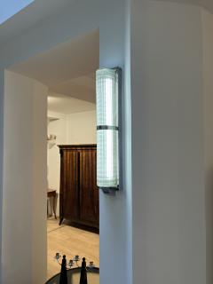 Pair of Art Deco Wall Appliques Chromed Metal and Glass France circa 1930 - 2464039