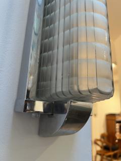 Pair of Art Deco Wall Appliques Chromed Metal and Glass France circa 1930 - 2464041