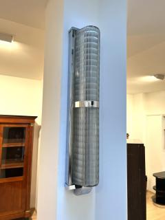 Pair of Art Deco Wall Appliques Chromed Metal and Glass France circa 1930 - 2464044