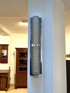 Pair of Art Deco Wall Appliques Chromed Metal and Glass France circa 1930 - 2464045