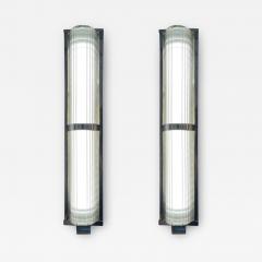 Pair of Art Deco Wall Appliques Chromed Metal and Glass France circa 1930 - 2467432