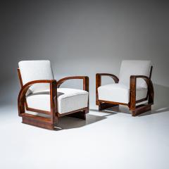 Pair of Art Deco Walnut Armchairs 1920s - 4537425