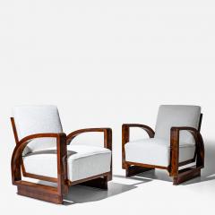 Pair of Art Deco Walnut Armchairs 1920s - 4537966