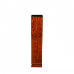 Pair of Art Deco Walnut Pedestals with Brass Detailing Vitrolite Inset Top - 4653762