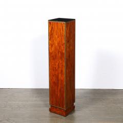 Pair of Art Deco Walnut Pedestals with Brass Detailing Vitrolite Inset Top - 4653798