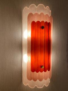 Pair of Art Deco style Pink Murano Glass Wall Sconces in stock - 4382945