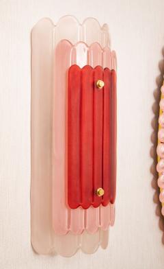 Pair of Art Deco style Pink Murano Glass Wall Sconces in stock - 4382949